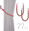 NICEEC 2 Pack Natural Cotton Rope Curtain Tiebacks Elegant Boho Style by NICEEC