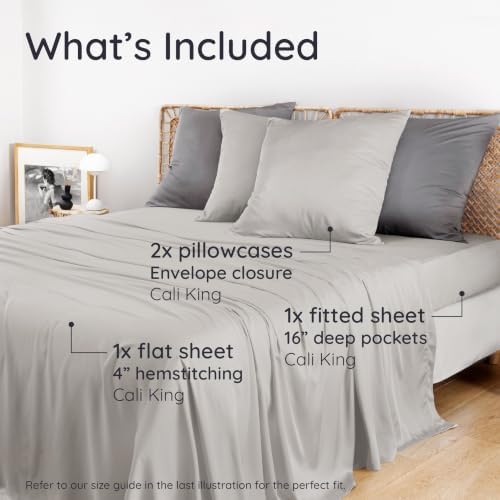 Bambaw California King Sheet Set 4pcs – 100% Viscose Derived from Bamboo Deep - Image 2