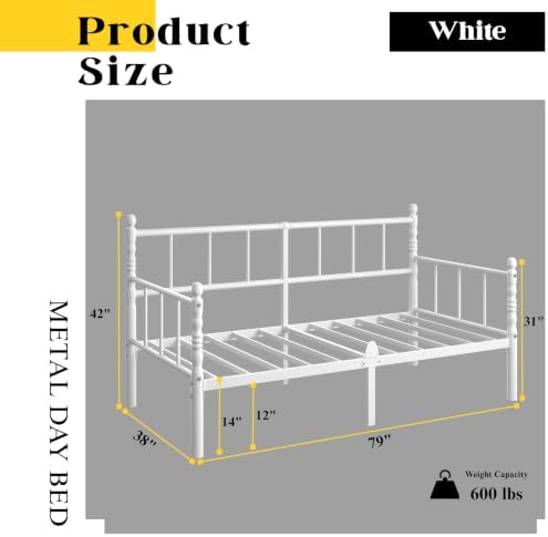14 Inch Twin Metal Daybed Frame - Image 2