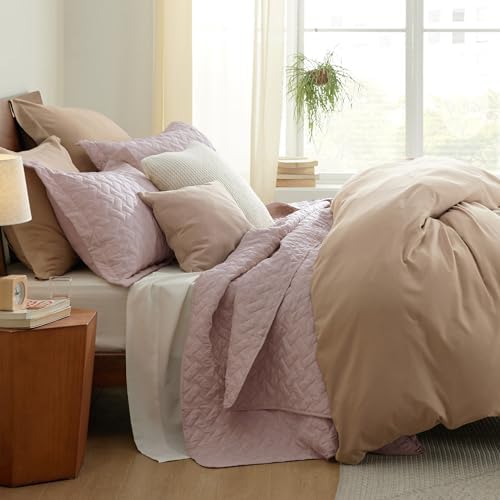 Bedsure King Size Quilt, Lightweight Comforter Set, Dusty Rose Bedspread - Image 5