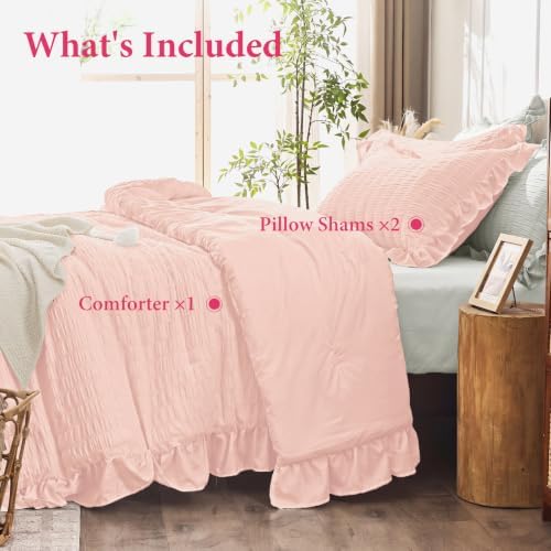 JOLLYVOGUE Blush Pink King Comforter Set - Image 6