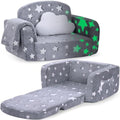 Kids Couch, 2-in-1 Soft Toddler Couch Fold Out by Unknown