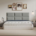 Classic Gray Linen-Upholstered Headboard 24x12 Inch 12-Panel Set by MAQQL