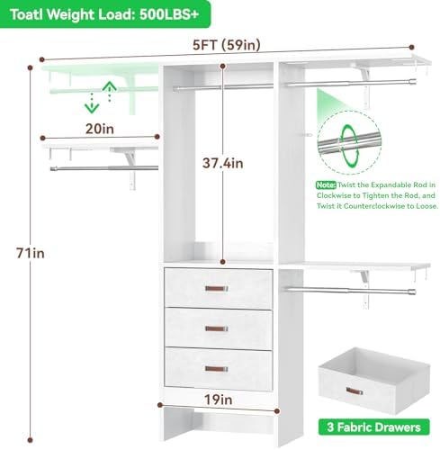 Armocity 5FT Small Closet System - Image 7