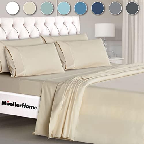 Mueller Ultratemp Bed Sheets Set, Super Soft, 6 Piece California King Sheet Sets by Mueller
