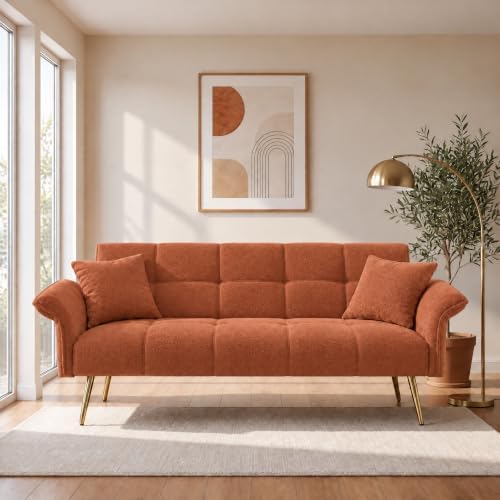 70.1" Teddy Futon Sofa Bed, Convertible Loveseat Couches by Outdoorchairs