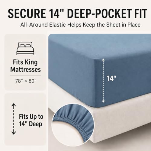 CozyLux Super King Comforter Set Dusty Blue - Image 5