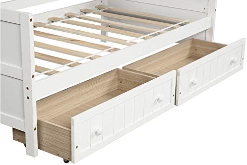 Merax Elegant Daybed with Two Storage Drawers, Wood Slat Support Sofa Bed - Image 7
