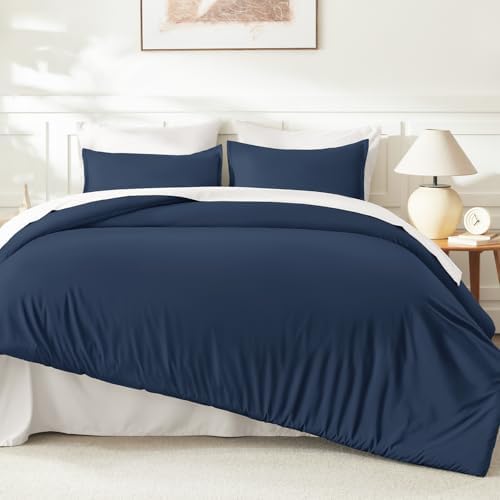 Litanika Navy Blue Queen Comforter Set, 3 Pieces Lightweight Solid Bed Set - Image 6