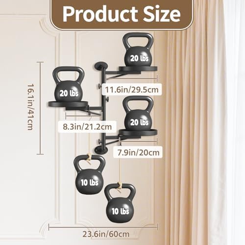 LASZOLA Rotating Plant Hangers Shelves Wall Mounted Indoor, 3 Tiers Black - Image 2