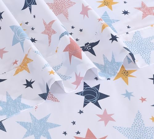 RUVANTI 100% Cotton Full Sheets, Percale Bedding Full Size Set, Fault Star - Image 5