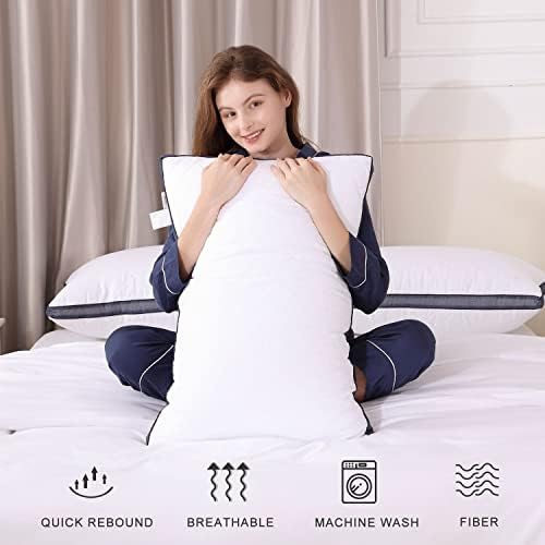 Meoflaw Gusseted Queen Size Bed Pillows Set of 2, Luxury Hotel Pillows - Image 6