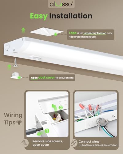 ALUSSO Hardwired 120V Under Cabinet Lighting 18 Inch Counter Kitchen Closet - Image 5