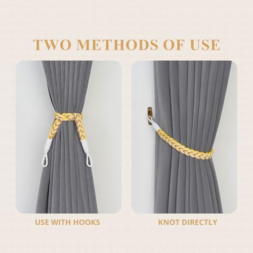 NICEEC 2 Pack Natural Cotton Rope Curtain Tiebacks Elegant Boho Style - Image 5