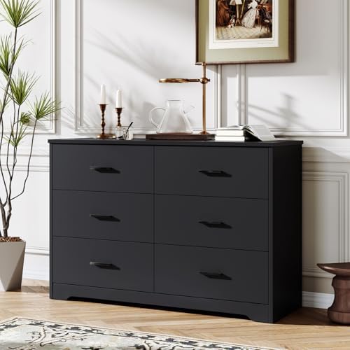 Black Dresser for Bedroom, 6 Drawer Dressers & Chests of Drawers by LIDYUK