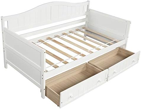 Merax Elegant Daybed with Two Storage Drawers, Wood Slat Support Sofa Bed - Image 4