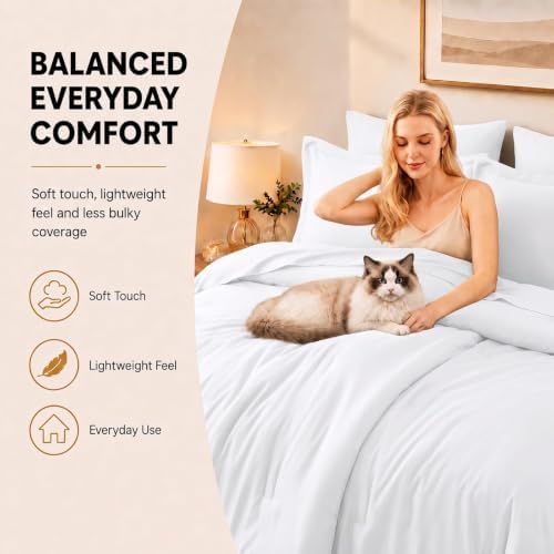 CozyLux King Size Comforter Set White, 7 Pieces Bed in a Bag - Image 4