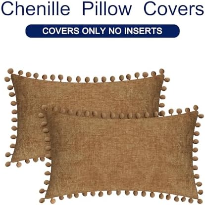 CaliTime Decorative Couch Throw Pillow Covers 20 X 12 Inches Apricot Brown - Image 6