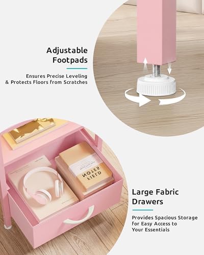 Lazzanto Nightstand with Rear Charging Station, LED Light, 4 Drawers - Image 6