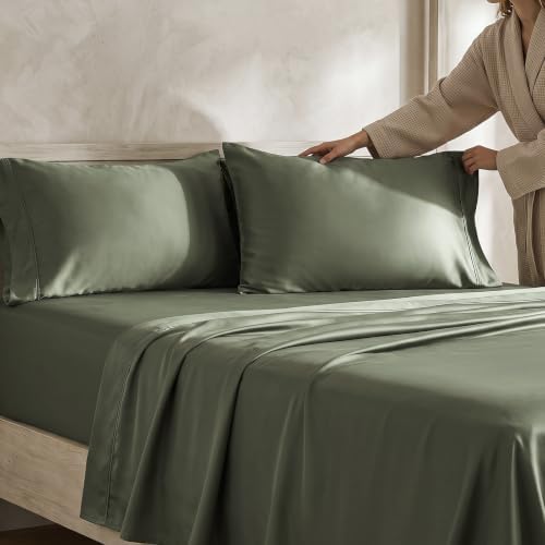 EverGrace 100% Rayon from Bamboo Sheet Set, Queen Size, Dried Thyme - Image 4