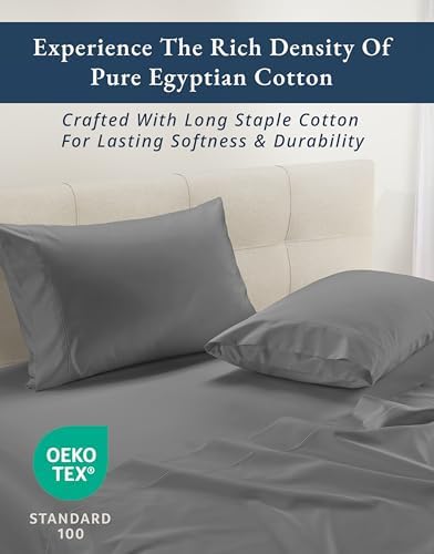 LANE LINEN 100% Egyptian Cotton Bed Sheets Queen Set Sateen - Image 4
