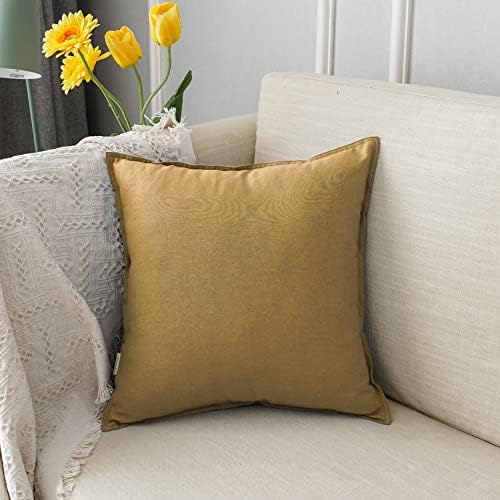 Jeanerlor Solid Cotton Linen Decoration 18"x18" Throw Pillow Cushion Case - Image 2