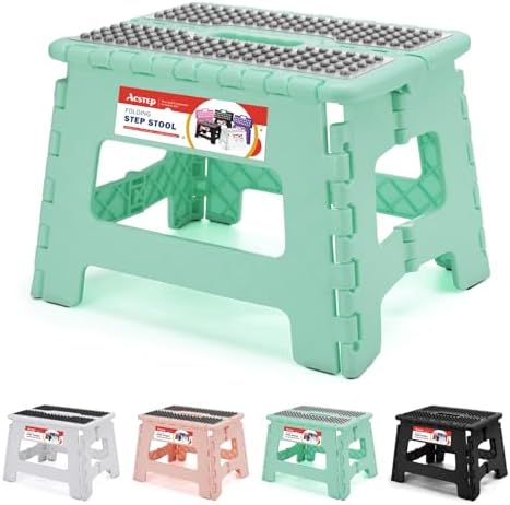 9 Inch Folding Step Stool 300 LB Capacity Non Slip Foot Stool by ACSTEP