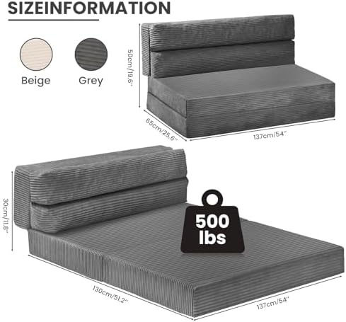JUIKURY Folding Sofa Bed, Convertible Sleeper Chair - Image 2