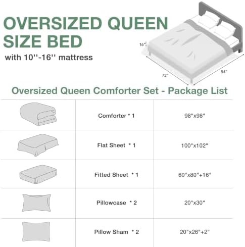 Oversized Queen Comforter Set, 7-Piece Floral Bed in a Bag - Image 6