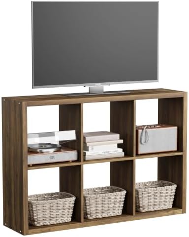 6 Cube Storage Organizer, 2x3 Cube Bookshelf, Cubby Storage Shelf, Wooden by JPIZISO