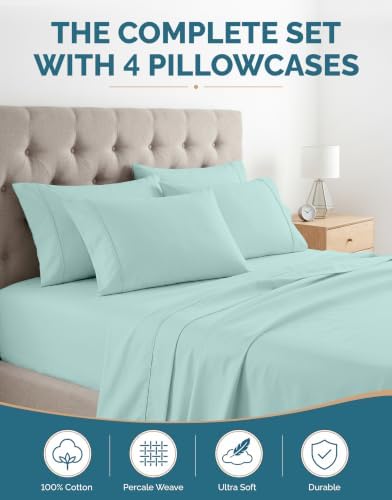 Casa Platino 100% Cotton 6 Pc Queen Sheets Set - Image 2