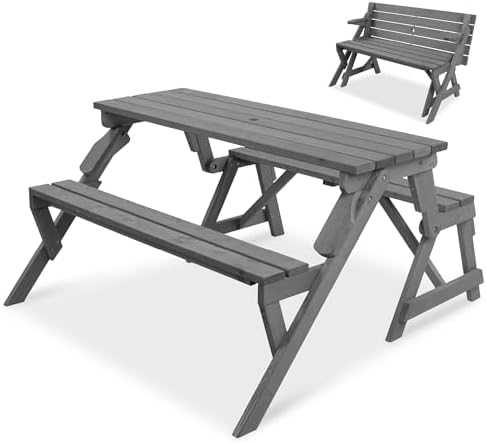 Best Choice Products 2-in-1 Transforming Interchangeable Outdoor Wooden Picnic by BestChoiceProducts