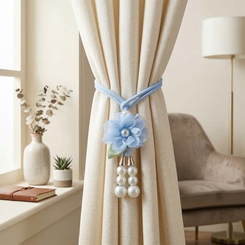 Adjustable Curtain Tiebacks， 4pcs（2 Paris） Hand-Woven Rope - Image 2