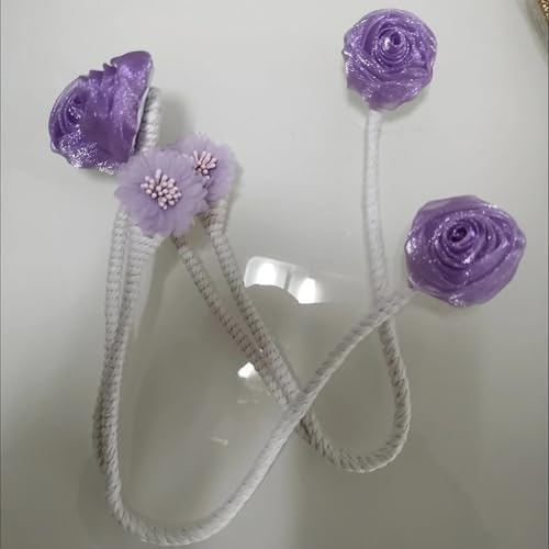 2 Pack of Curtain Tiebacks, Elegant Rose Flower Curtain Buckle, Handmade - Image 5