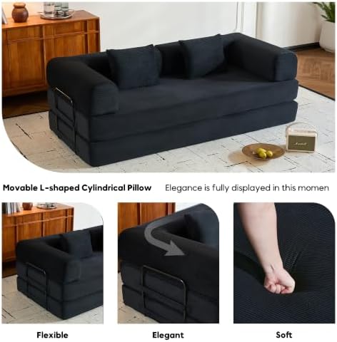 78" Convertible Floor Sofa Bed, Boneless Couches - Image 5