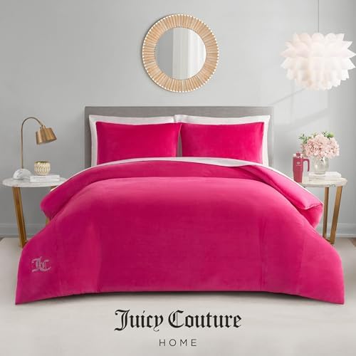 Juicy Couture Hot Pink Velour King Comforter Set - Image 6