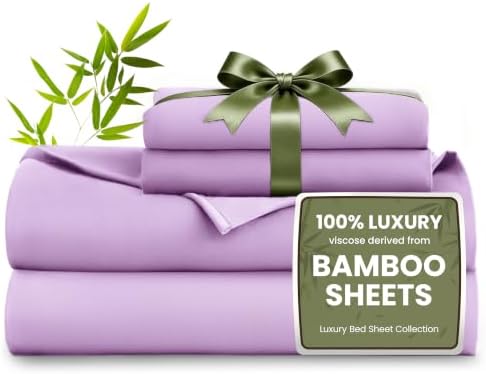 Love's cabin Rayon Derived from Bamboo, California King Sheet Set, 4 Pieces by Lovescabin