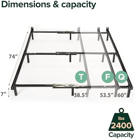 ZINUS Compack Metal Adjustable Bed Frame / 7 Inch Support Bed Frame - Image 3