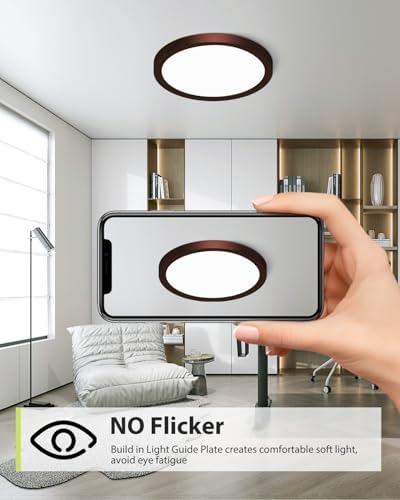 hepside 2PACK Flush Mount LED Ceiling Light Fixture Oil Rubbed Bronze, 12Inch - Image 4