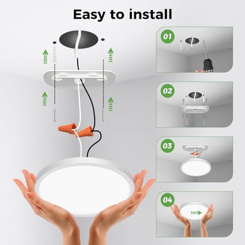 zemty 6Pack LED Ceiling Light Fixture, 6.5 Inch 12W 1200lm Flush Mount Light - Image 5