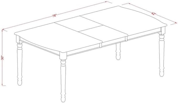 East West Furniture DOPF7-BCH-W 7 Piece Kitchen Table & Chairs Set Consist of a Rectangle Dining Room Table with Butterfly Leaf and 6 Solid Wood Seat Chairs, 42x78 Inch, Black & Cherry