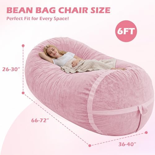 6FT Bean Bag Chair 6'Giant Bean Bag Chairs - Image 2