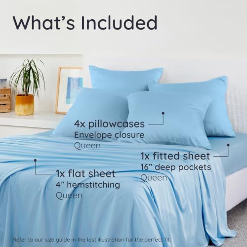 Bambaw 100% Viscose Derived from Bamboo Sheets Set Queen - Image 2
