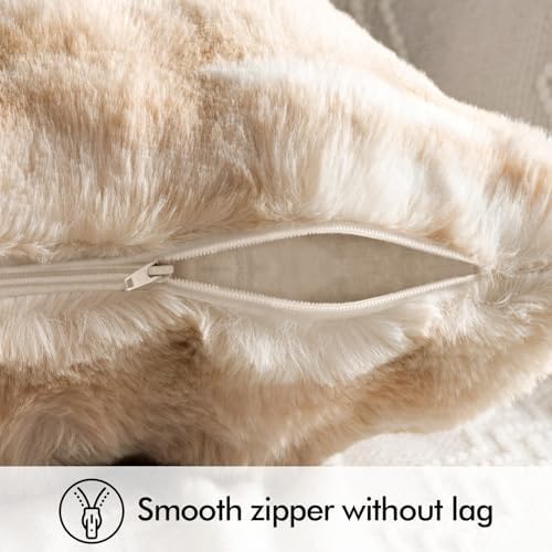 MIULEE Pack of 2 Faux Fur Fluffy Pillow Covers 18x18 Inch - Image 6