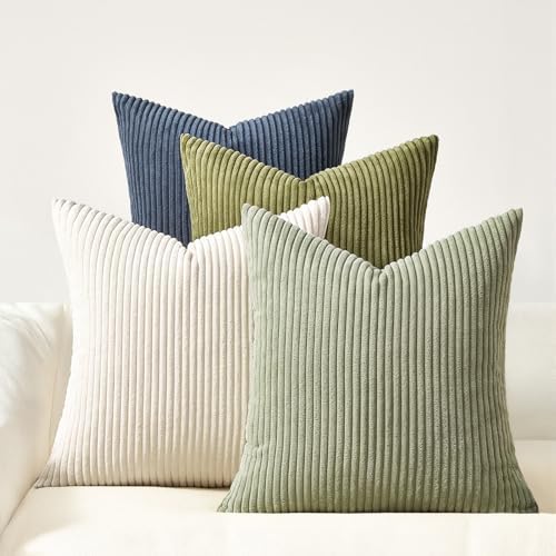 Topfinel 22x22 Muted Teal Boho Farmhouse Couch Throw Pillows Decorative Velvet by Topfinel