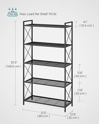 SONGMICS 5-Tier Steel Storage Rack, Shelving Unit - Image 3