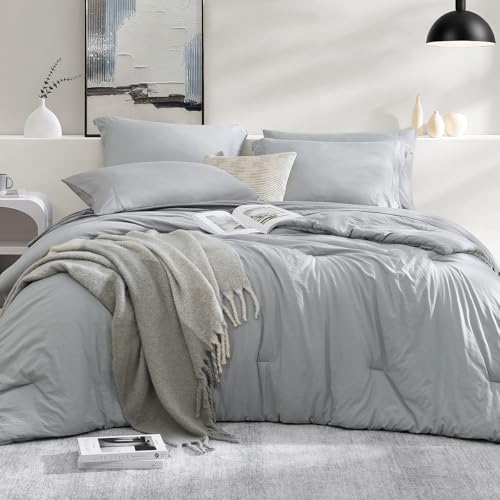 King Size Comforter Set- 7 Pieces Prewashed Bed in a Bag King Bedding Sets by WRENSONGE