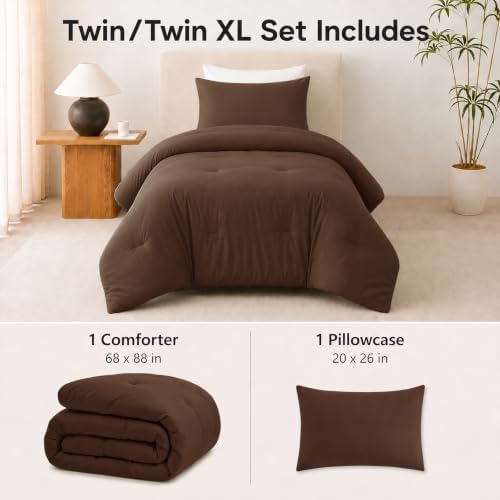 CozyLux Twin Comforter Set, 2 Pieces Down Alternative Bedding - Image 2