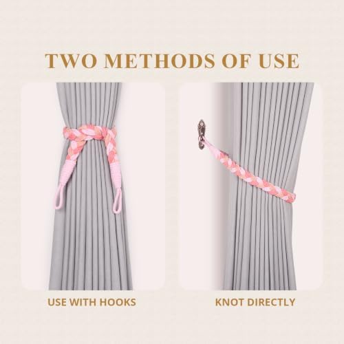 NICEEC 4 Pack Natural Cotton Rope Curtain Tiebacks Elegant Boho Style - Image 4