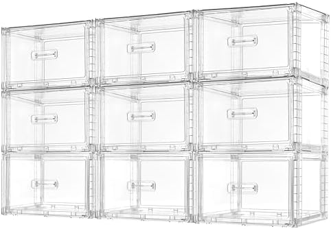 Vtopmart 9 Pack Clear Stackable Storage Drawers 15QT by Vtopmart